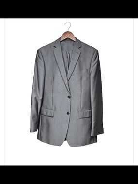 Calvin Klein Men's Gray Two-Button Suit Blazer